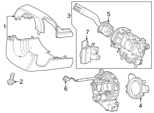 2024 Ford F-350 Super Duty Shroud, Switches & Levers Diagram 2