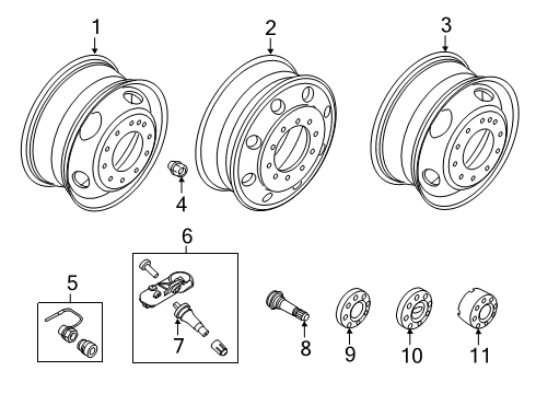 2022 Ford F-350 Super Duty Wheels Diagram 3