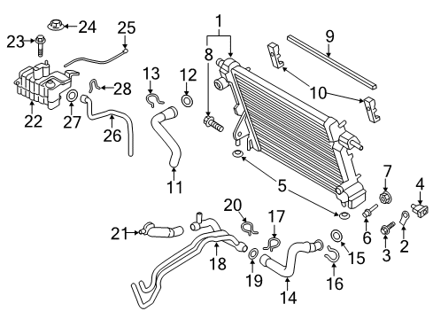 2022 Ford F-250 Super Duty TANK ASY - RADIATOR OVERFLOW Diagram for LC3Z-8A080-C