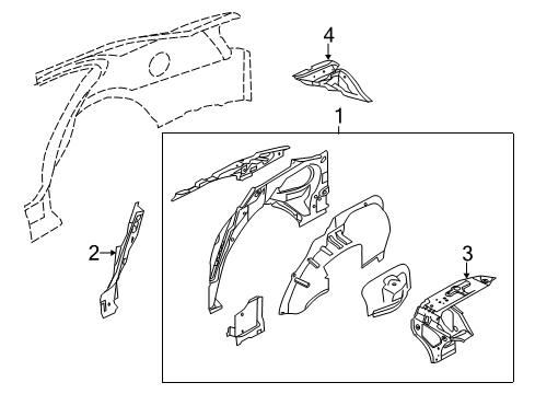 2019 Ford Police Interceptor Sedan Inner Structure - Quarter Panel Diagram