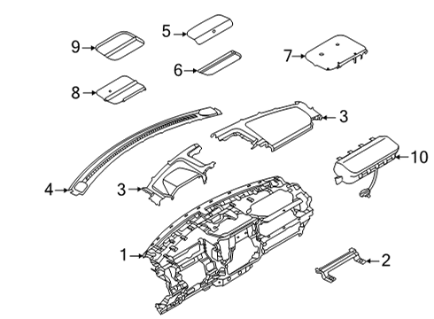 2022 Ford F-150 PANEL - INSTRUMENT Diagram for ML3Z-15044D70-AF