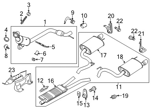 2021 Ford Mustang Exhaust Components Diagram 1