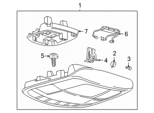 2021 Ford F-150 CONSOLE ASY - OVERHEAD Diagram for ML3Z-18519A70-GDA