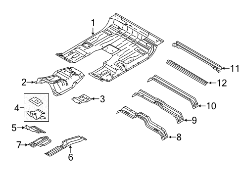 2021 Ford F-350 Super Duty Floor Diagram 3