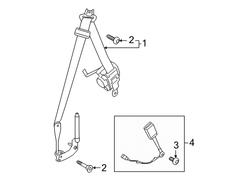 2023 Ford Mustang Seat Belt Diagram 1