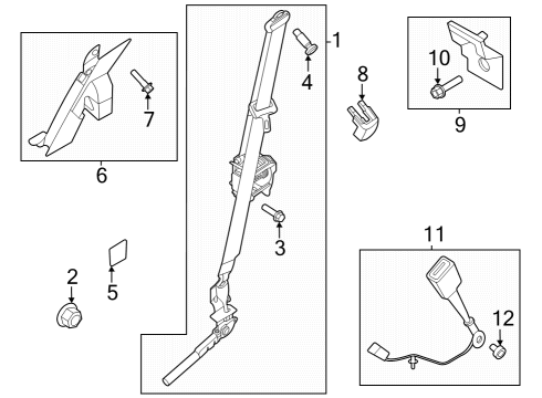 2023 Ford F-250 Super Duty Front Seat Belts Diagram 2