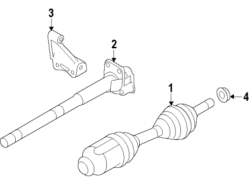 2019 Ford Police Interceptor Sedan Front Axle Shafts & Joints, Drive Axles Diagram