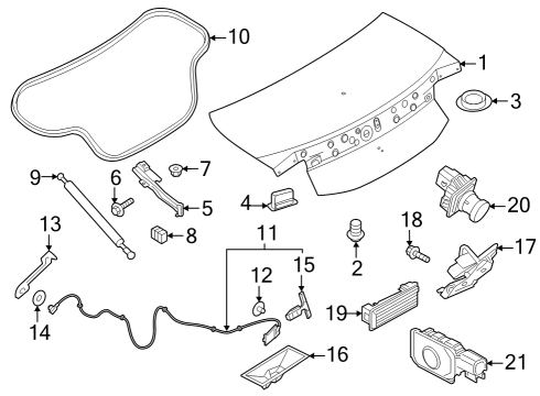 2024 Ford Mustang NUT AND WASHER ASY - HEX. Diagram for -W520521-S442