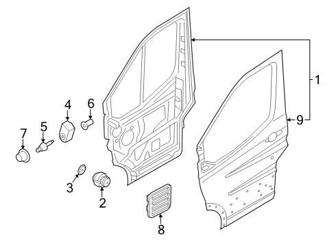 2023 Ford E-Transit Door & Components Diagram 3