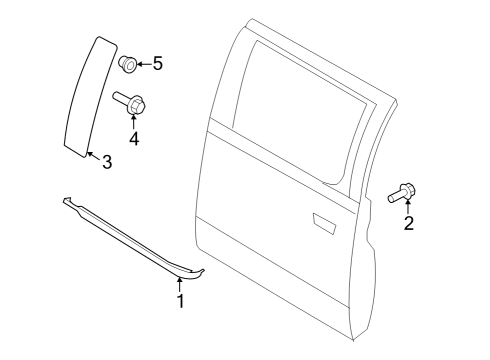 2022 Ford F-150 Lightning Exterior Trim - Rear Door Diagram