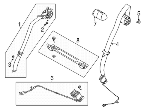 2022 Ford Mustang Mach-E BUCKLE ASY - SEAT BELT Diagram for LJ6Z-7861202-AB