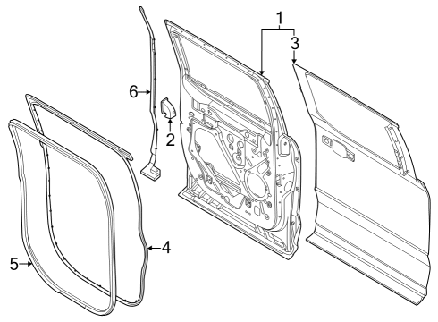 2024 Ford F-250 Super Duty Door & Components Diagram 3