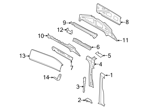 2023 Ford E-Transit B PILLAR ASY Diagram for CK4Z-6124300-E