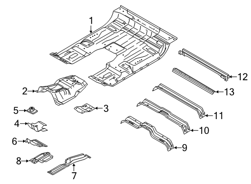 2022 Ford F-350 Super Duty Floor Diagram 1