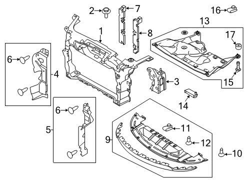 2019 Ford Police Interceptor Sedan Radiator Support Diagram 2