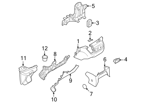 2023 Ford E-Transit Instrument Panel Components Diagram 1