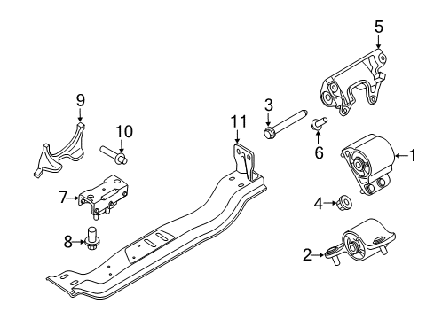 2020 Ford F-250 Super Duty Engine & Trans Mounting Diagram 2