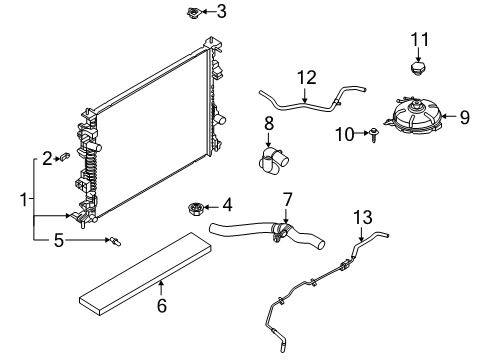 2021 Lincoln Corsair Radiator & Components Diagram 2