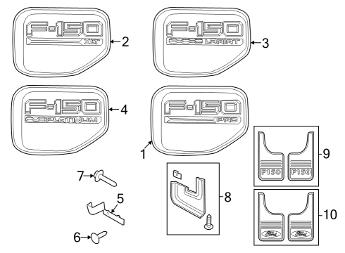 2022 Ford F-150 Lightning NAME PLATE Diagram for NL3Z-16720-CC