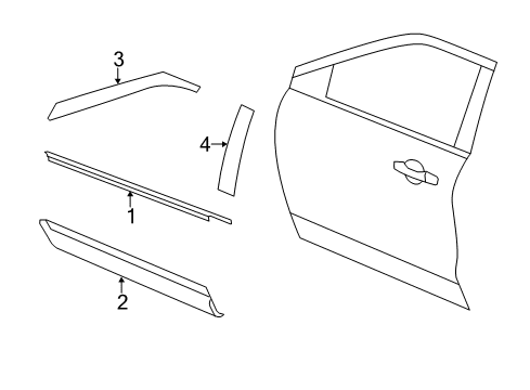 2019 Ford Police Interceptor Utility Exterior Trim - Front Door Diagram