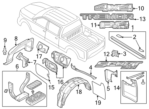 2023 Ford F-250 Super Duty SHIELD Diagram for PC3Z-28292A22-AA