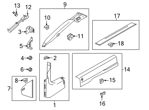 2023 Ford Mustang Interior Trim - Pillars Diagram 1