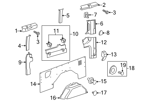 2020 Ford Transit Interior Trim - Side Panel Diagram 3