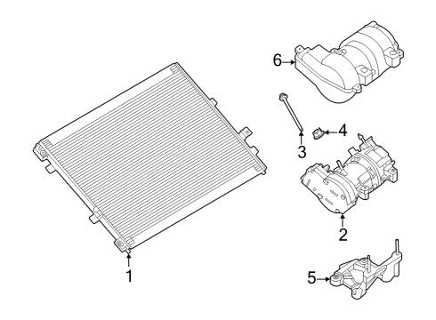 2023 Ford F-150 Lightning Condenser, Compressor & Lines Diagram 4