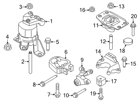 2020 Ford Fusion Engine & Trans Mounting Diagram 4