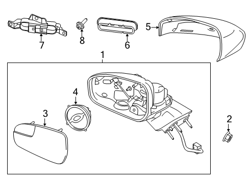 2020 Ford Police Responder Hybrid Outside Mirrors Diagram 1