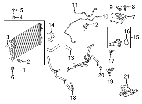 2020 Ford Fusion Radiator & Components Diagram 3