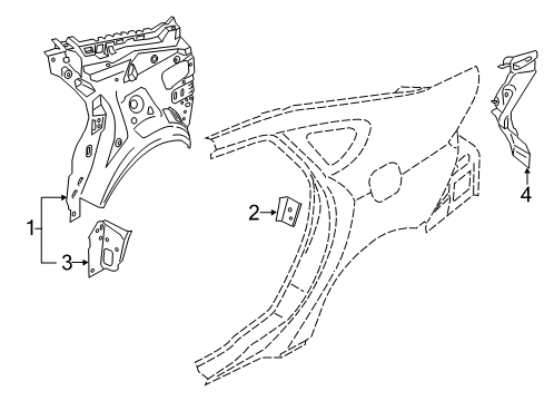 2020 Ford Police Responder Hybrid Inner Structure - Quarter Panel Diagram