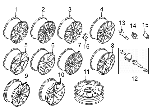 2020 Ford Mustang Wheels & Trim Diagram 4