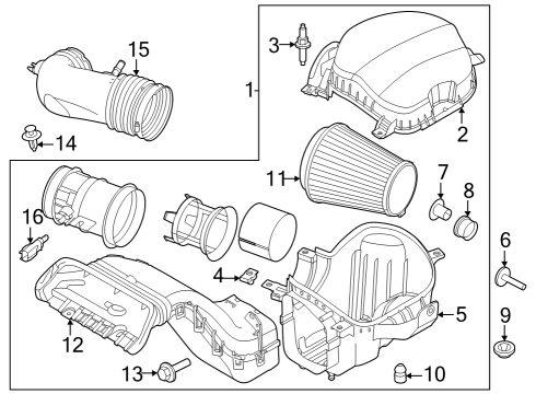 2023 Ford F-150 TRAY - ENGINE AIR CLEANER Diagram for NL3Z-9A612-A