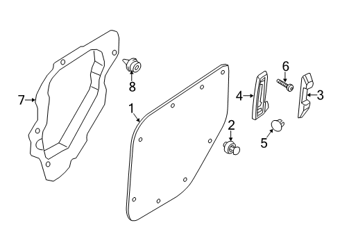 2022 Ford Transit Connect Interior Trim - Side Door Diagram 2