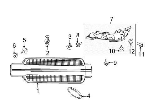 2020 Ford F-150 GRILLE - RADIATOR Diagram for JL3Z-8200-HB