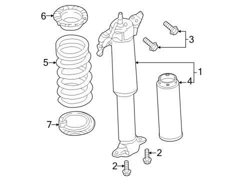 2024 Ford Mustang Shocks & Components - Rear Diagram 1