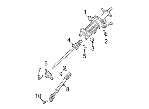 2023 Ford F-150 Lightning Steering Column Assembly Diagram 1