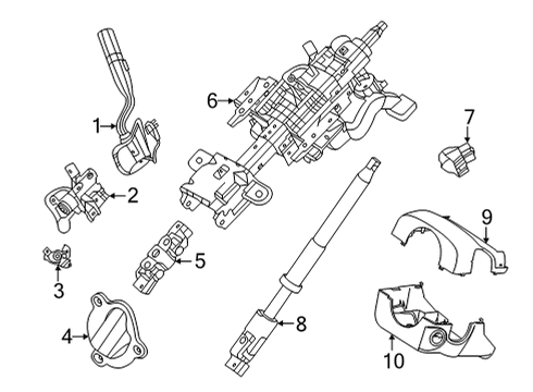 2022 Ford E-350/E-350 Super Duty SHROUD ASY - STEERING COLUMN Diagram for LC2Z-3530-AB