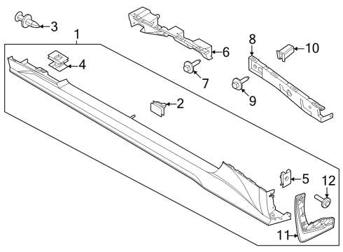 2024 Ford Mustang Exterior Trim - Pillars Diagram 1