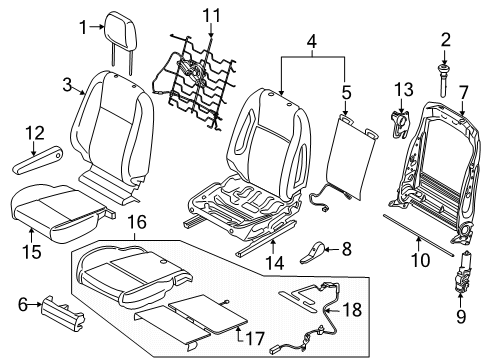 2021 Ford Transit COVER ASY - SEAT CUSHION Diagram for LK4Z-6362900-CE