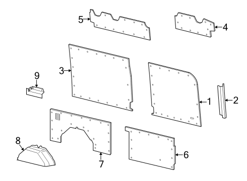 2022 Ford E-Transit Interior Trim - Side Panel Diagram 11