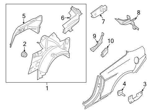 2024 Ford Mustang REINFORCEMENT - REAR PANEL Diagram for PR3Z-76280C98-A