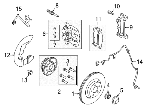 2017 Ford Mustang CALIPER ASY - BRAKE - LESS PAD Diagram for MR3Z-2B120-C