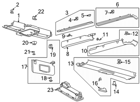 2023 Ford Bronco Interior Trim - Roof Diagram 1