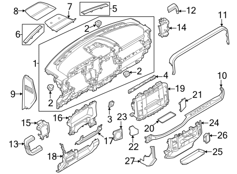 2023 Ford F-250 Super Duty PANEL - INSTRUMENT Diagram for PC3Z-2604480-AC