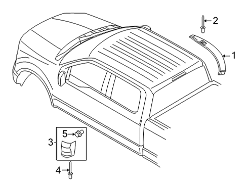 2021 Ford F-150 Exterior Trim - Cab Diagram 4