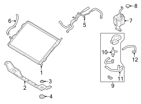 2023 Ford F-150 Lightning BRACKET - RADIATOR UPPER Diagram for NL3Z-8A193-A