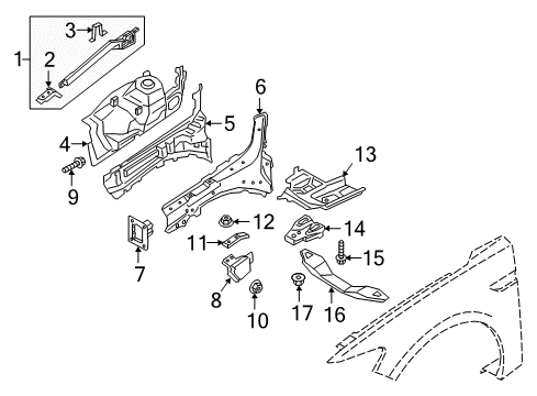 2020 Lincoln Continental Structural Components & Rails Diagram