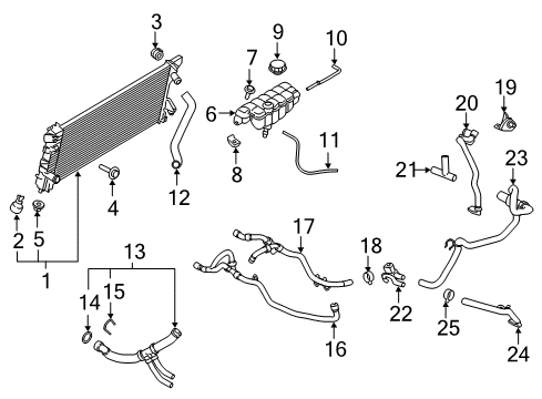 2020 Lincoln Navigator Radiator & Components Diagram